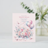 パステルピンクローゼズリボンベビーシャワーソフトエレガントソフト (スタンド正面)