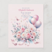 パステルピンクローゼズリボンベビーシャワーソフトエレガントソフト (正面)