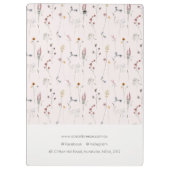 パステルピンクワイルドフラワーウォーターカラークレストモノグラム クリップボード (裏面)