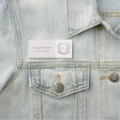 パステルピンクワイルドフラワーウォーターカラークレストモノグラム 名札 (インサイチュ)