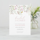 パステルピンクワイルドフラワーブライダルシャワー招待 招待状 (スタンド正面)