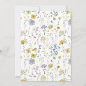 パステルピンクワイルドフラワーブライダルシャワー招待 招待状 (裏面)