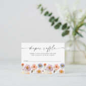 パステルピンクワイルドフラワーベビーシャワーおむつラッフル エンクロージャーカード (スタンド正面)