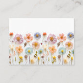 パステルピンクワイルドフラワーベビーシャワーブックベビー エンクロージャーカード (裏面)