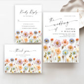 パステルピンクワイルドフラワー結婚ズの式典 プログラム