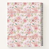 パステルピンクヴィンテージバラシームレスパターン ノートブック (裏面)