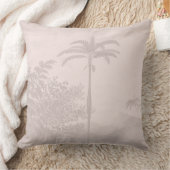 パステルピンクヴィンテージパームツリーズボヘミアン クッション (ブランケット)