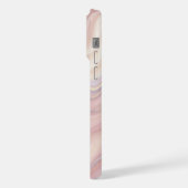 パステルピンク大理石渦巻き抽象画 iPhoneケース (左側面)