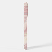 パステルピンク大理石渦巻き抽象画 iPhoneケース (右側面)