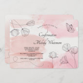 パステルピンク宗教的招待状 招待状 (正面/裏面)