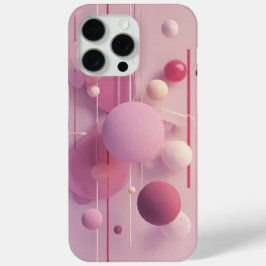 パステルピンク抽象幾何学フォンステッカー iPhone 15 PRO MAXケース