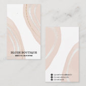 パステルピンク抽象芸術イヤリングカード 名刺 (正面/裏面)