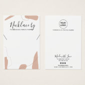 パステルピンク抽象芸術ネックレスディスプレイカード (正面&裏面)