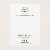 パステルピンク抽象芸術ネックレスディスプレイカード (裏面)