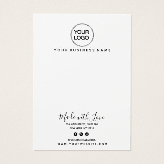 パステルピンク抽象芸術ネックレスディスプレイカード (裏面)