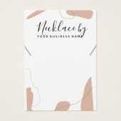 パステルピンク抽象芸術ネックレスディスプレイカード (正面)