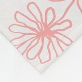 パステルピンク抽象芸術フローラボタニカルインクアートパット フリースブランケット (角)