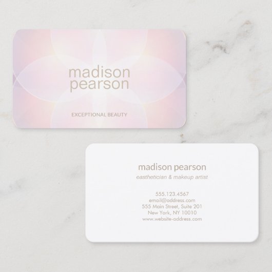 パステルピンク抽象芸術美しいスパ 名刺 (正面/裏面)
