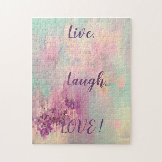 パステルピンク抽象芸術 ジグソーパズル (縦)
