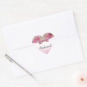 パステルピンク旧年レースの花&ボウ結婚ズ ハートシール (封筒)