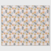 パステルピンク春抽象芸術リーフ&フローラアート ラッピングペーパー (フラット)