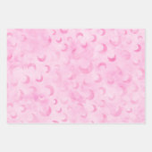 パステルピンク水彩幾何学ムーンプリント ラッピングペーパーシート (正面2)