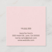 パステルピンク水玉模様手作りジュエリー スクエア名刺 (裏面)