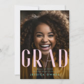 パステルピンク海グリーン高校2024年の写真 案内状 (正面)