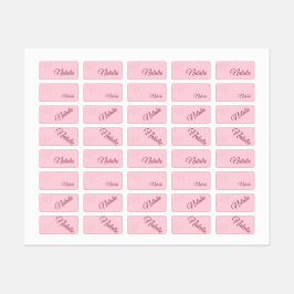 パステルピンク無地の色パーソナライズされた ラベル