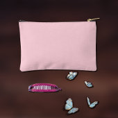 パステルピンク無地の色モノグラムの アクセサリーポーチ