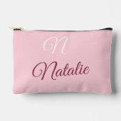 パステルピンク無地の色モノグラムの アクセサリーポーチ (正面)