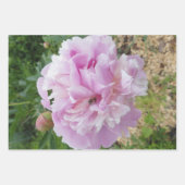 パステルピンク牡丹とハニービー ラッピングペーパーシート (正面3)