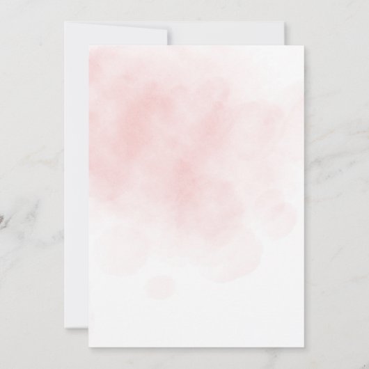 パステルピンク牡丹ウォーター結婚カラー 招待状 (裏面)