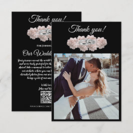 パステルピンク牡丹結婚写真 – サンキューカード