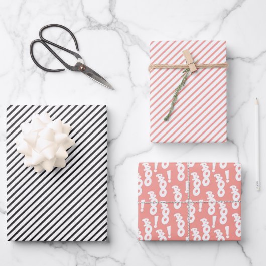 パステルピンク白とブルーハロウィーン ラッピングペーパーシート (正面)