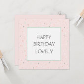 パステルピンク紙吹雪ハッピーバースデー カード (正面/裏面インサイチュ)