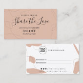 パステルピンク紹介カードデザイン 紹介カード (正面/裏面)