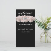 パステルピンク結婚ピーニーのリングや輪-結婚式 プログラム (スタンド正面)