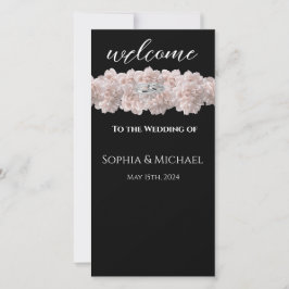 パステルピンク結婚ピーニーのリングや輪-結婚式 プログラム