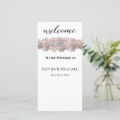 パステルピンク結婚ピーニーのリングや輪-結婚式 プログラム (スタンド正面)