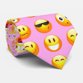 パステルピンク絵文字 ネクタイ (ロール)