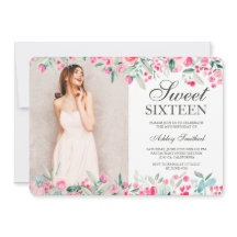 パステルピンク緑のフローラの水色の写真Sweet 16