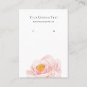 パステルピンク花ジュエリーイヤリングディスプレイカード 名刺 (正面)