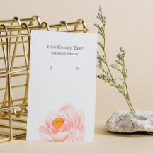 パステルピンク花ジュエリーイヤリングディスプレイカード