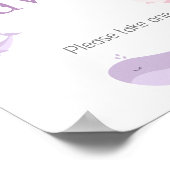 パステルピンク薄紫ホエールウィズィーズ ポスター (角)