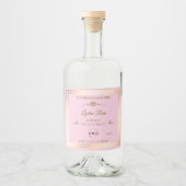 パステルピンク製品ラベル(金ゴールドフレームとロゴ付き) リキュールボトルラベル (正面)