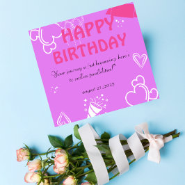 パステルピンク誕生日ブリスナプキン スタンダードカクテルナプキン