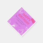 パステルピンク誕生日ブリスナプキン スタンダードカクテルナプキン (角)