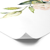 パステルピンク赤面バラフローラブライダルシャワー ポスター (角)