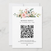 パステルピンク赤面バラフローラボ結婚タニカル 招待状 (裏面)